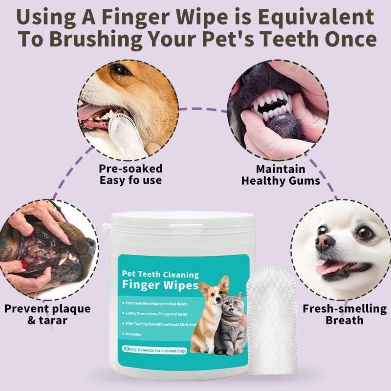 Dental Finger Wipes For Pets - MEUTWO